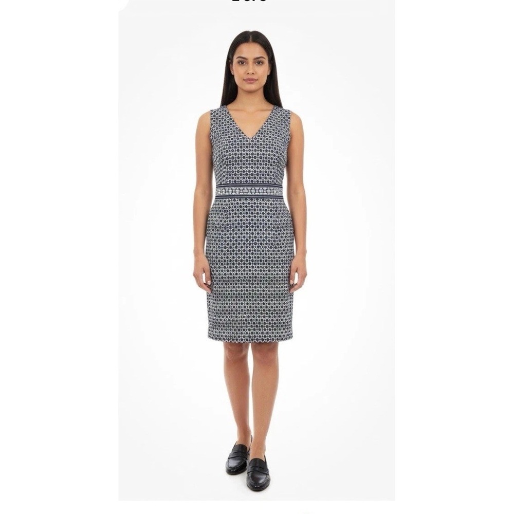Tory Burch Women's Navy Blue Sheath Dress Size 6 GORGEOUS dress - Picture 2 of 16